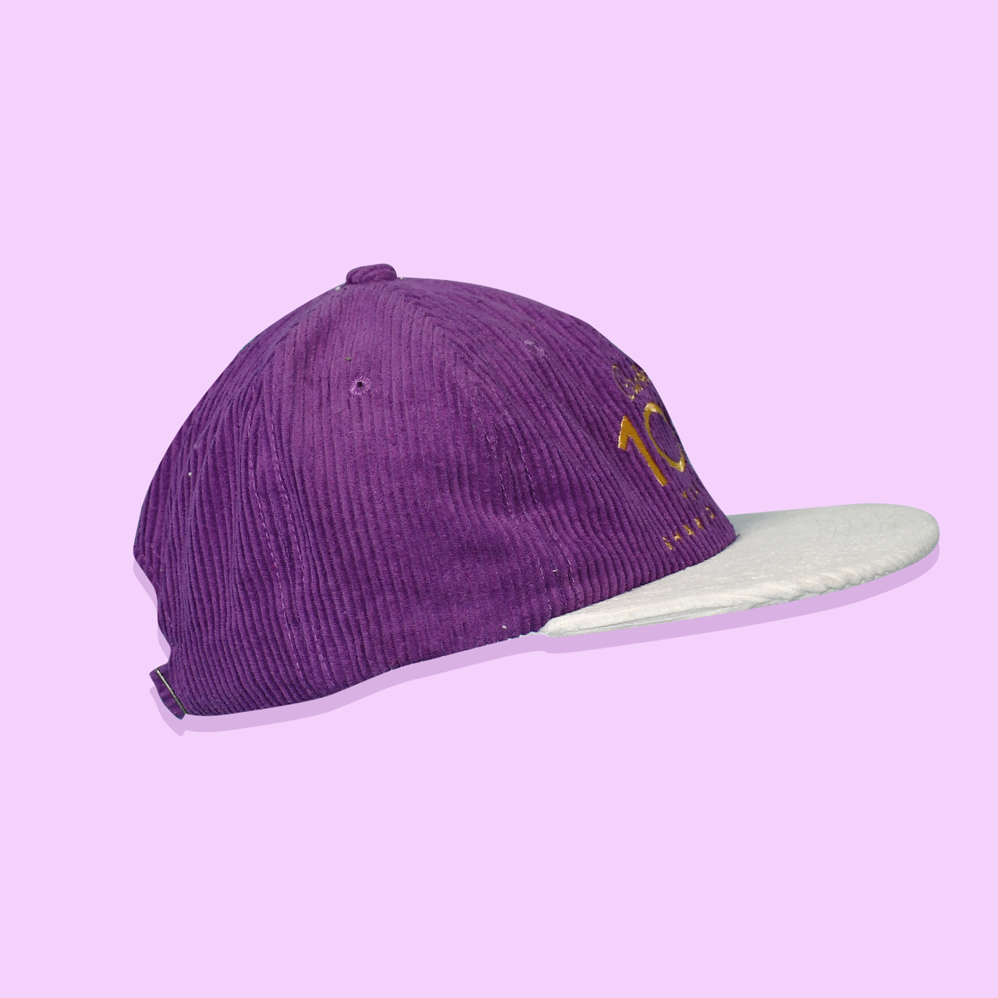 03_Purple White Corduroy Cap Flat Peak Corduroy Cap