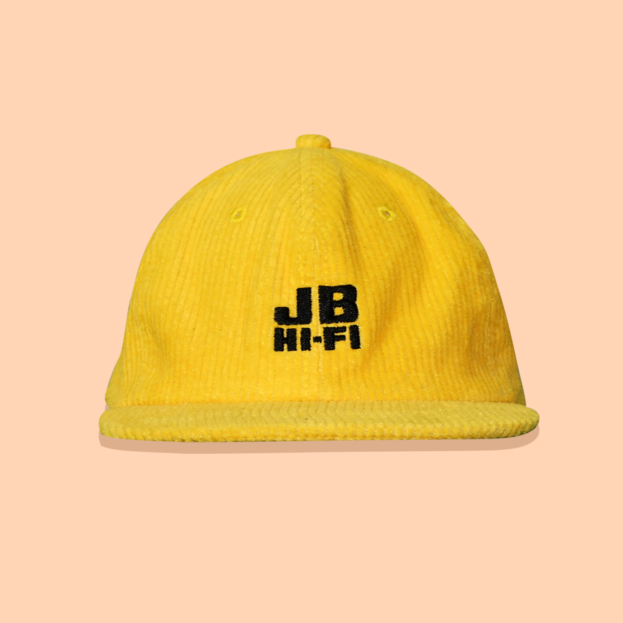 10_Black Yellow Corduroy Flat Peak Corduroy Cap