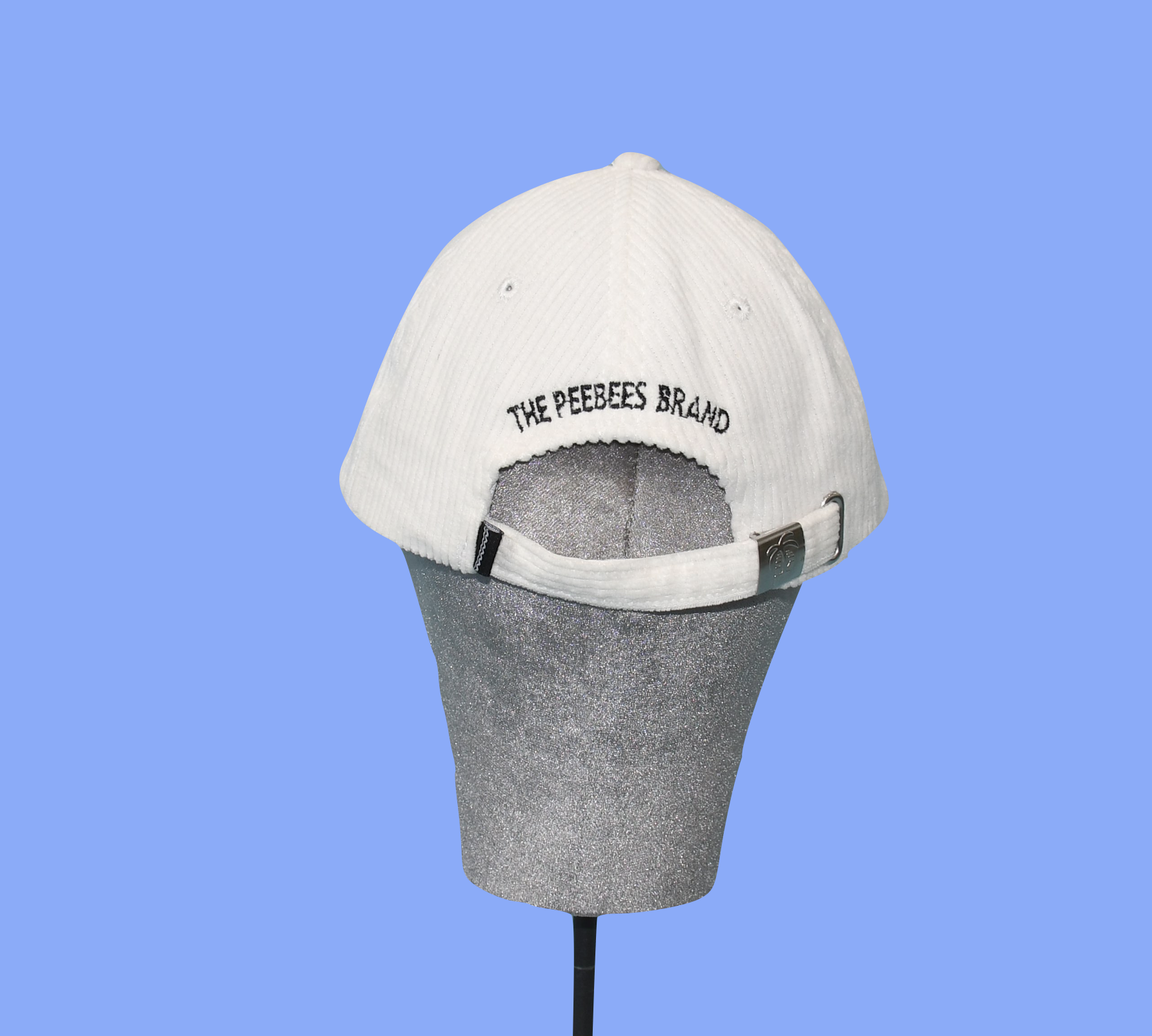 White Corduroy Cap back Flat Peak Corduroy Cap