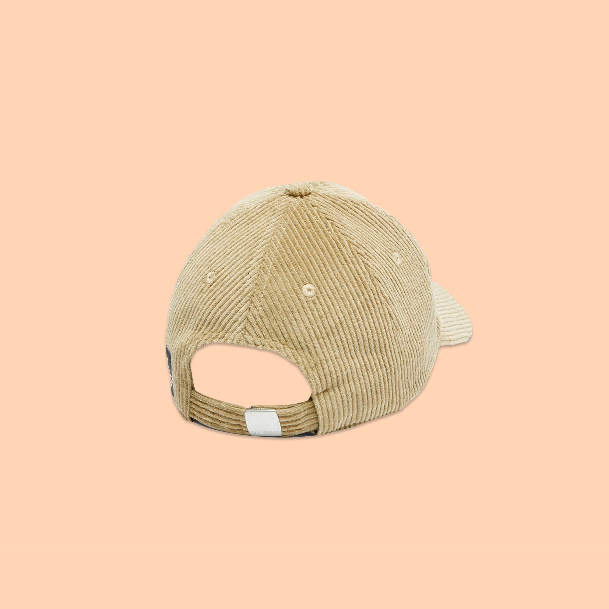 cord cap beige back Flat Peak Corduroy Cap